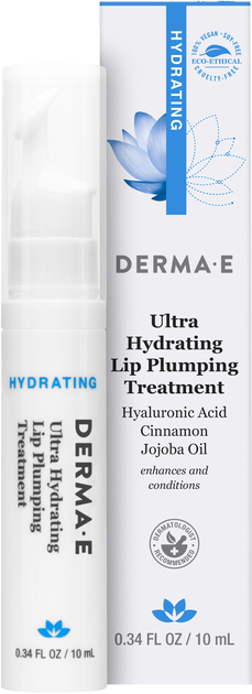 Акция на Ультразволожувальний засіб Derma E Ultra Hydrating Lip Plumping Treatment для збільшення об'єму губ 10 г от Rozetka