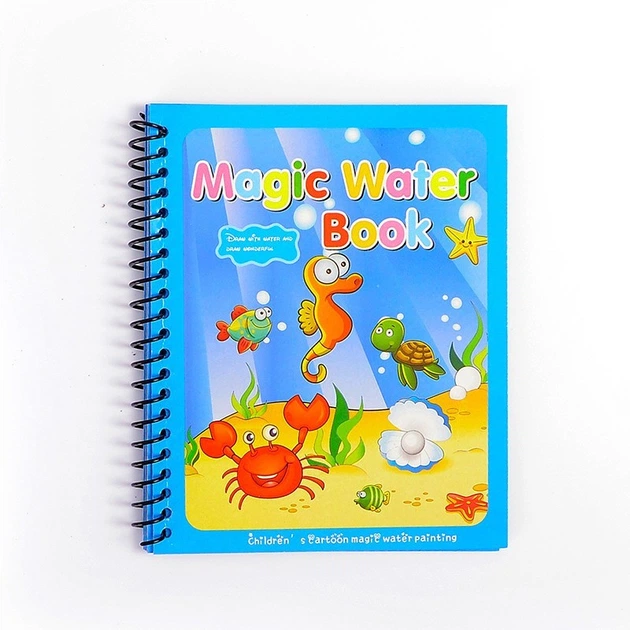 Багаторазова водна розмальовка з маркером Magic book 826P Підводний світ - изображение 2