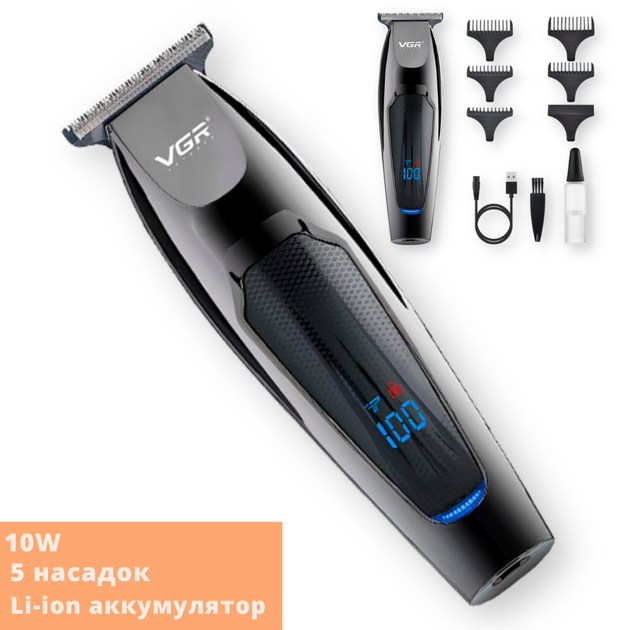 Машинка для стрижки волос, усов и бороды с USB зарядкой VGR V-070 черная 10W (24323-V-070_330) - изображение 2