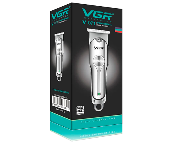 Беспроводная машинка для стрижки волос, усов и бороды с USB зарядкой VGR V-071 серебристая 5W (24322-V-071_277) - изображение 7