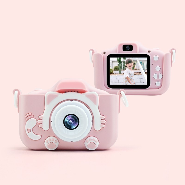 Для Детей Мгновенная Камера Цифровая Видеокамера Selfie Игрушка С Печатной Бумагой - Розовый