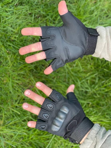 Військові тактичні рукавиці без пальців Oakley Чорні L - зображення 1