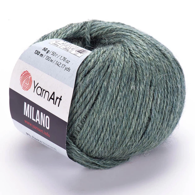 Пряжа YarnArt Milano 875 Зелений - Фото 1 Пряжа YarnArt Milano 875 Зелений - зображення 1
