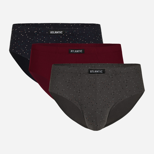 Набор трусов слипы мужской Atlantic 3MP-131 GRA/BUR/SZA L 3 шт Темно ...