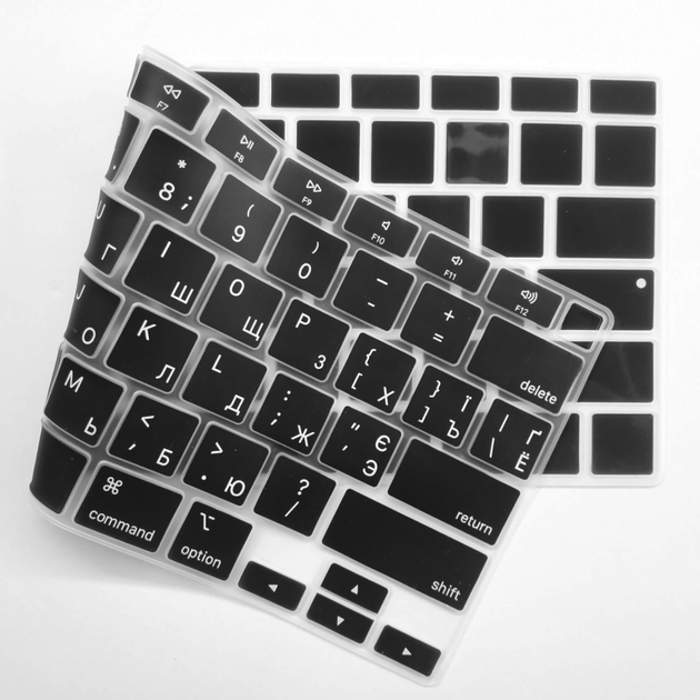 Накладка на клавиатуру Fruct для MacBook Air 13 2020/MacBook Air 13 M1 (2021) US Черная Украинские буквы - изображение 4
