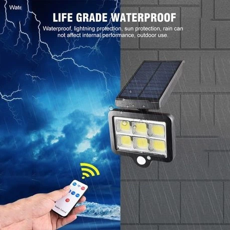 LED прожектор уличный настенный с солнечной панелью водонепроницаемый с датчиком движения и пультом YT-140 - изображение 2