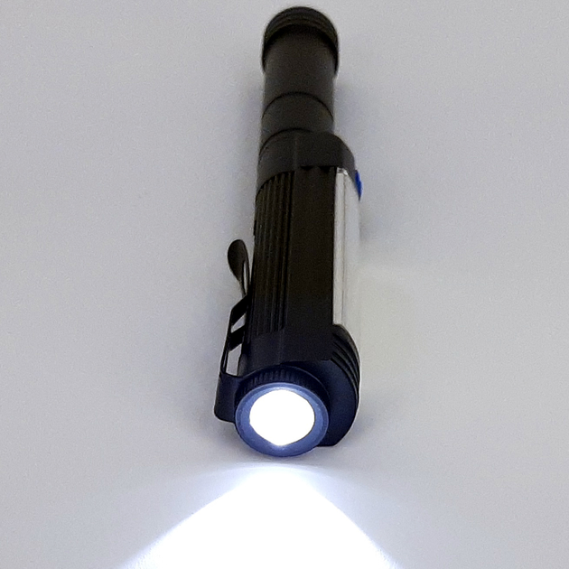 Светодиодный LED фонарик ручной на батарейках 3хAA 6w +COB, IP44 с ...