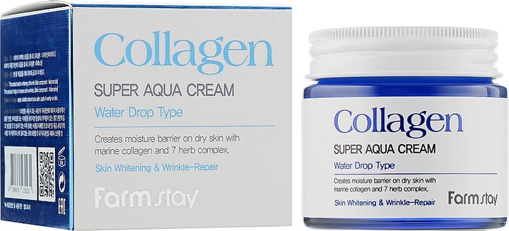 Зволожуючий крем для обличчя з колагеном - FarmStay Collagen Super Aqua Cream 80ml (871179-3171) - зображення 2