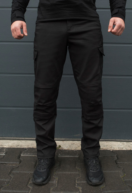 Утеплённые тактические штаны на флисе modern M black - изображение 1