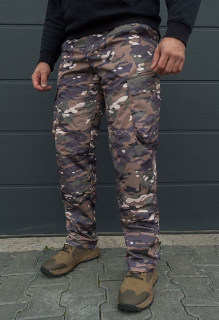 Утеплённые тактические штаны на флисе waterproof XXL multicam - изображение 1