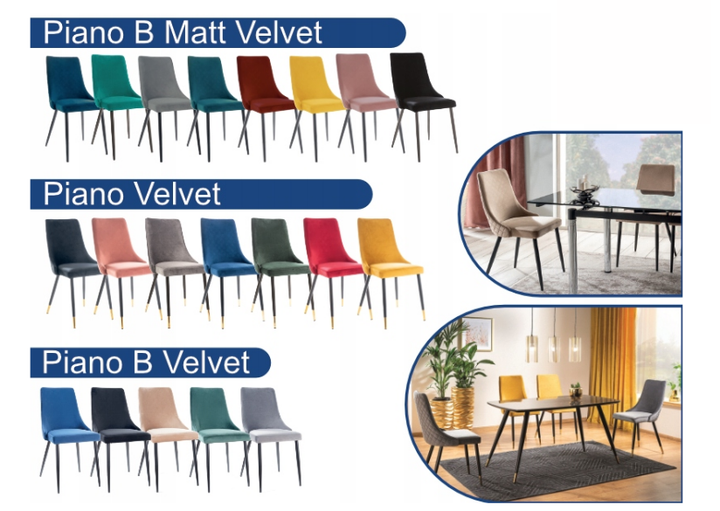 Стілець PIANO B VELVET чорний каркас / зелений BLUVEL 78 PIANOBVCZ Signal - зображення 6
