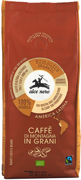 Купить Кофе в зернах Alce Nero 100% Арабика Fairtrade Органический 500 ...