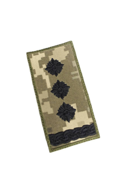 Шеврон Погон ЗСУ Погон Полковник на липучці тканина саржа піксель. Розмір 10х5 см - зображення 1