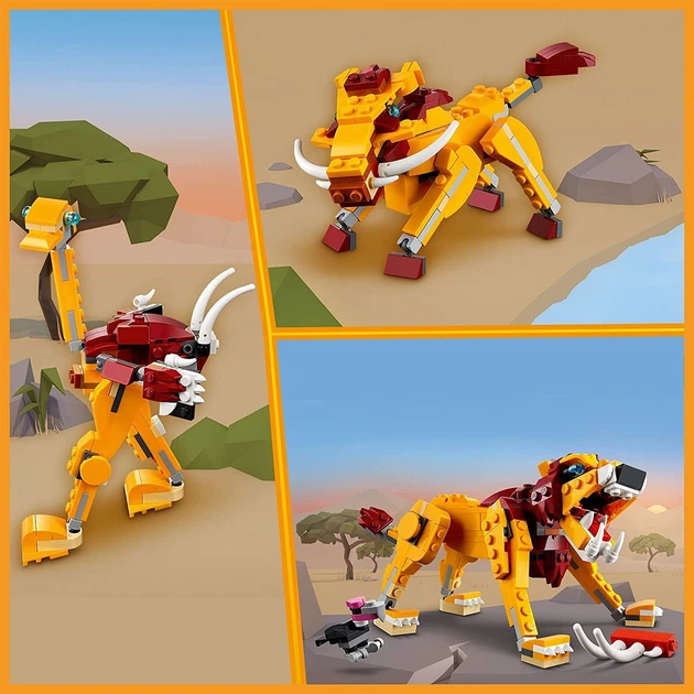 Конструктор Lego Creator 3-in-1 Дикий Лев 224 деталі (31112) - зображення 3