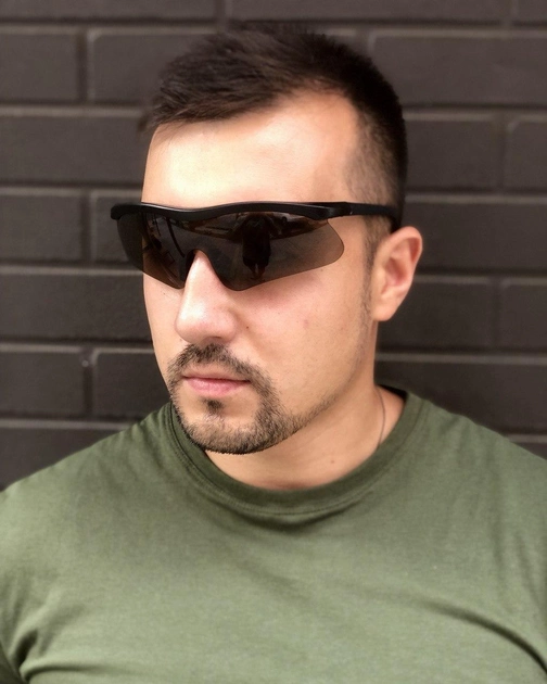 Тактические очки армейские антибликовые коричневые - изображение 1