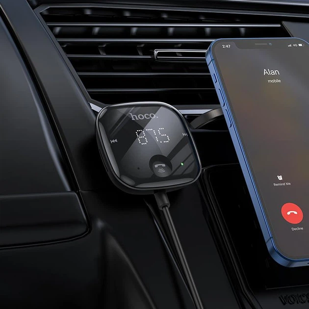 FM-трансмиттер (модулятор) в машину Hoco E65 Bluetooth TF/AUX Черный (E65) - изображение 5