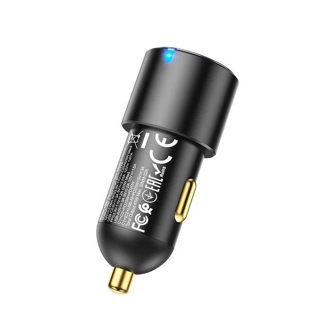 Автомобільний зарядний пристрій HOCO NZ6 PD45W 3-port(2C1A) car charger Black - Фото 7 Автомобільний зарядний пристрій HOCO NZ6 PD45W 3-port(2C1A) car charger Black - зображення 7