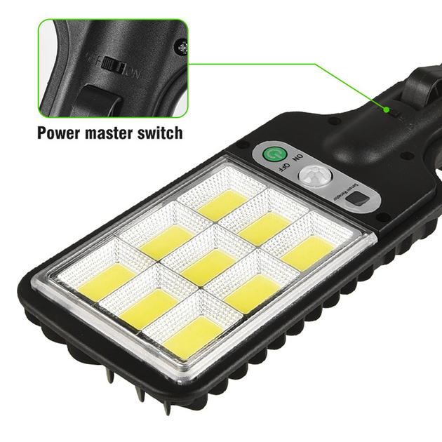 Вуличний світлодіодний ліхтар на сонячній батареї з пультом Solar Light SL-6164-108COB настінний світильник з датчиком руху, акумуляторний - зображення 10