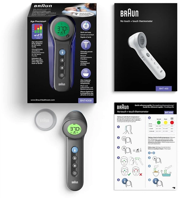 Безконтактний інфрачервоний термометр Braun чорний (BNT400) (4022167204004) (955555916440173) - Уцінка - зображення 5