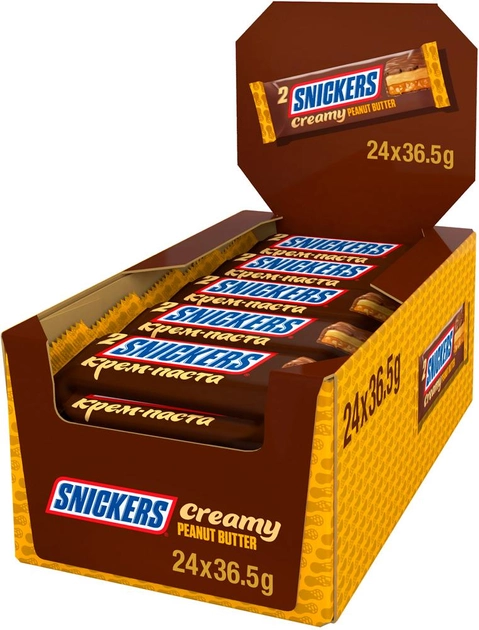 Акция на Упаковка батончиків Snickers Creamy 36.5 г х 24 шт. от Rozetka