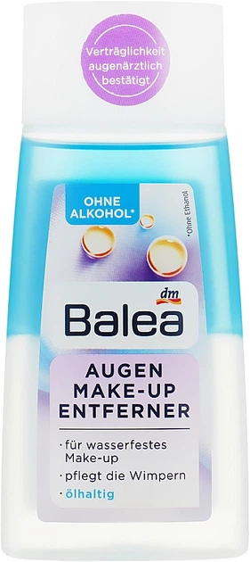 Засіб для зняття водостійкого макіяжу з очей - Balea Augen Make-up Entferner 2-Phasen 100ml (820700-17028) - Фото 3 Засіб для зняття водостійкого макіяжу з очей - Balea Augen Make-up Entferner 2-Phasen 100ml (820700-17028) - изображение 3