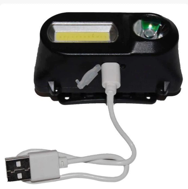 Налобный фонарь аккумуляторный Bailong BL-1804 XPE+COB 3 режима работы датчик движения Черный - изображение 8