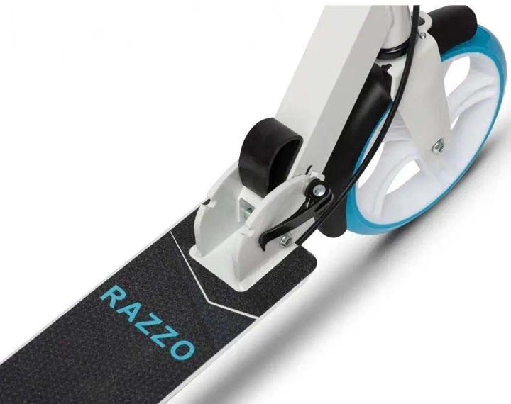 Самокат с ручным тормозом Razzo City 200 мм HUL1-200 White/Blue + Подарок Велоперчатки детские PowerPlay 001D (HUL1-200 WHITE BLUE) - Фото 7 Самокат с ручным тормозом Razzo City 200 мм HUL1-200 White/Blue + Подарок Велоперчатки детские PowerPlay 001D (HUL1-200 WHITE BLUE) - изображение 7