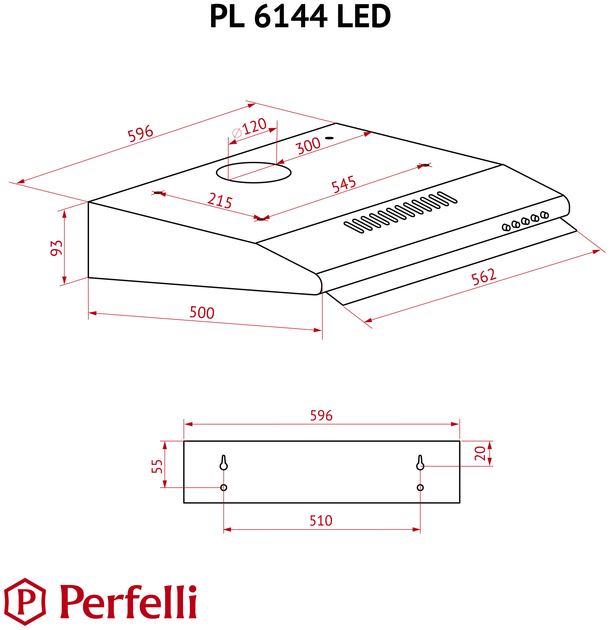 Вытяжка PERFELLI PL 6144 IV LED - изображение 12