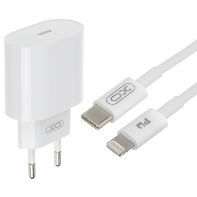 Сетевое зарядное устройство XO L81B PD с 1Type-C/20W с кабелем Type-C ...
