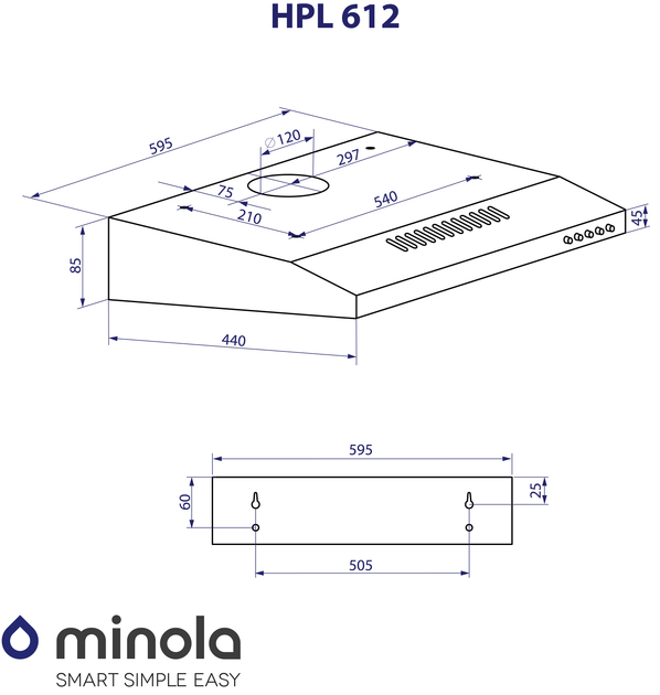 Вытяжка MINOLA HPL 612 BL - изображение 11