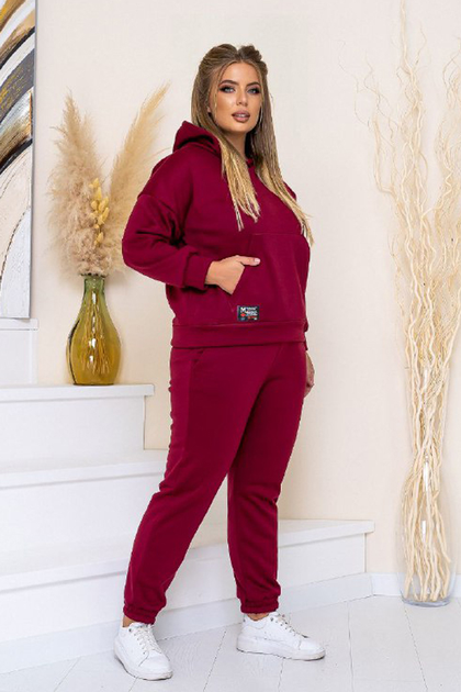 Спортивный прогулочный костюм на флисе с капюшоном 772244 4XL (60-62 ...