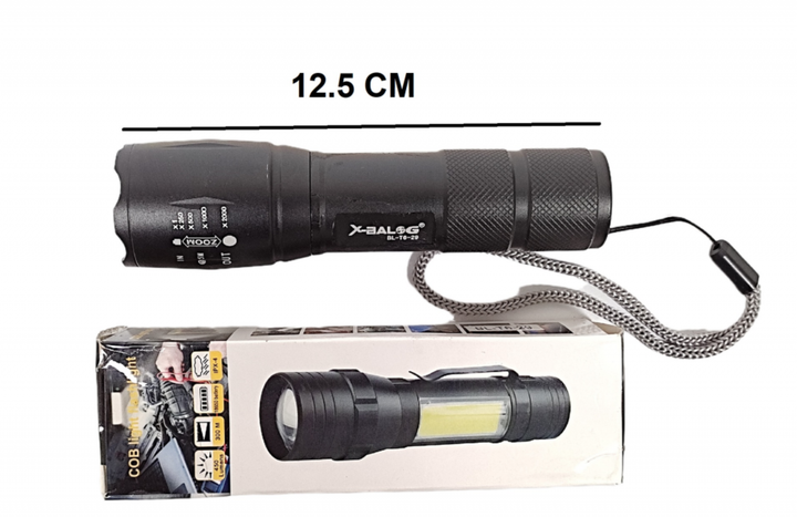 Ручний ліхтар компактний акумуляторний ліхтарик ZOOM BL29 COB LIGHT діод T6 З БІКОВІ СВІТЛОМ (Заряд від USB кабелю) - Фото 2 Ручний ліхтар компактний акумуляторний ліхтарик ZOOM BL29 COB LIGHT діод T6 З БІКОВІ СВІТЛОМ (Заряд від USB кабелю) - зображення 2
