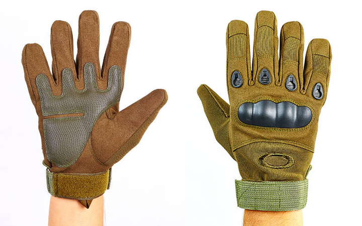 Перчатки тактические с закрытыми пальцами и усил. протектор OAKLEY BC-4623 (р-р M , черный-зеленый) /2 - изображение 1
