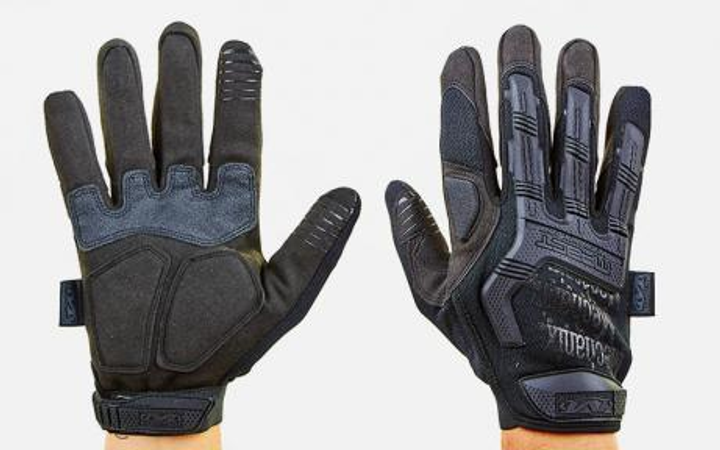 Перчатки тактические MECHANIX MPACT BC-5622 Материал: флис, PL (полиэстер), PVC (поливинилхлорид) Размер: М Цвет: Черный - изображение 1