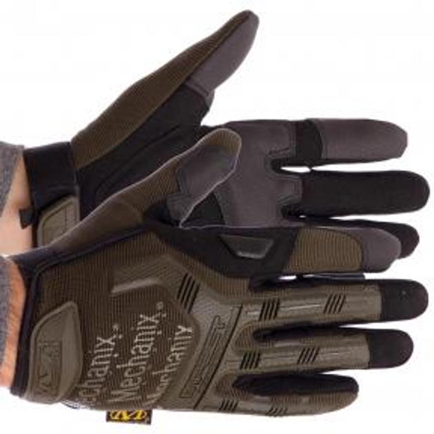 Перчатки тактические MECHANIX BC-5629 Материал: флис, PL (полиэстер), PVC (поливинилхлорид) Размер: L Цвет: Оливковый - изображение 1