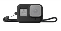 Силиконовый чехол, футляр для экшн камер с ремешком GoPro Hero 8 - черный (код № XTGP549) - изображение 2