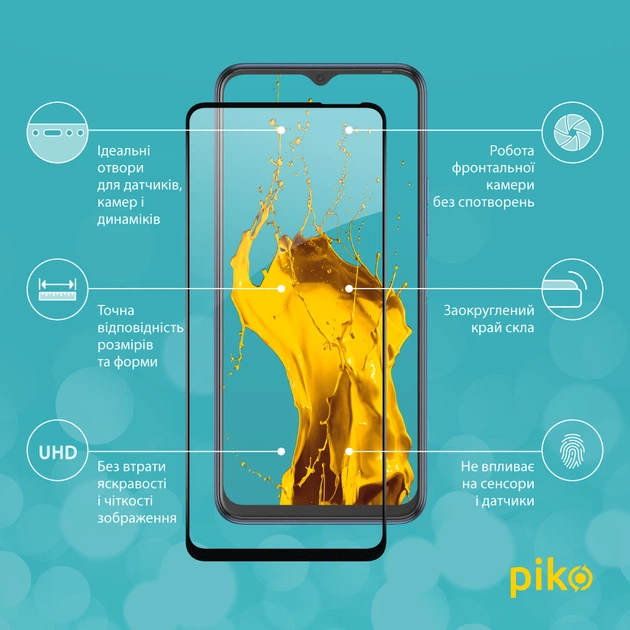 Захисне скло Piko 9H для смартфона Tecno Spark 8p/8/8T/8C/Go 2022/Go 2023/6 Go/Smart 5 Pro/Pop 5 LTE Black (1283126533112) - Фото 3 Захисне скло Piko 9H для смартфона Tecno Spark 8p/8/8T/8C/Go 2022/Go 2023/6 Go/Smart 5 Pro/Pop 5 LTE Black (1283126533112) - зображення 3