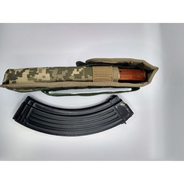 Подсумок одинарный под магазин РПК 7.62, 5.45 закрытый с MOLLE Оксфорд Пиксель RPK01Okx - изображение 2