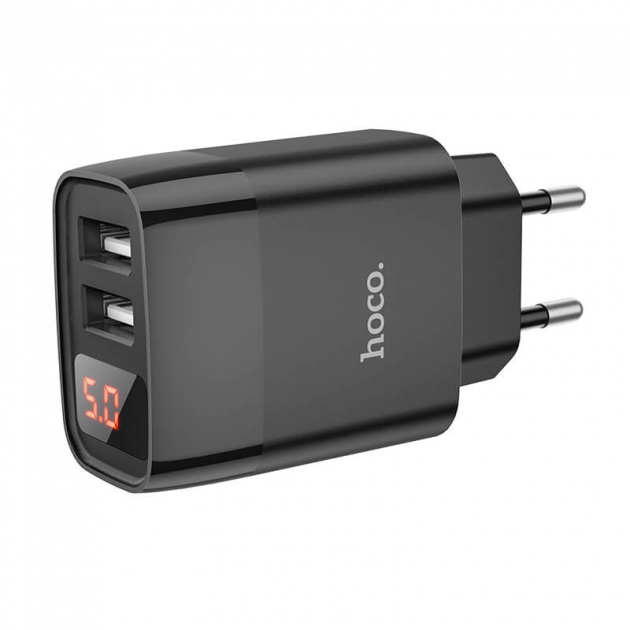 Зарядное устройство для HOCO С86А 2.4 A 2 Usb (LED) Black Черный - Фото 3 Зарядное устройство для HOCO С86А 2.4 A 2 Usb (LED) Black Черный - изображение 3