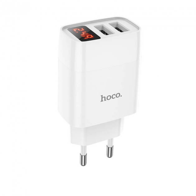 Зарядное устройство для HOCO С86А 2.4 A 2 Usb (LED) Белый - Фото 4 Зарядное устройство для HOCO С86А 2.4 A 2 Usb (LED) Белый - изображение 4