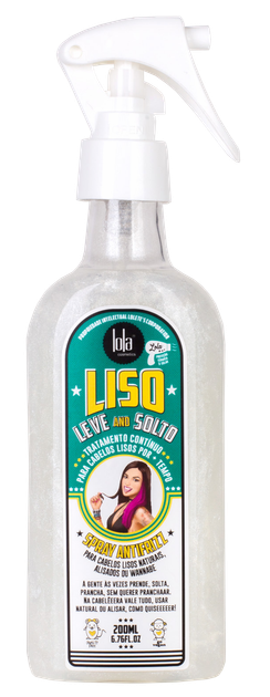 Спрей для випрямлення та гладкості волосся Lola Cosmetics Liso Leve E Solto Spray Antifrizz 200 мл - Фото 1 Спрей для випрямлення та гладкості волосся Lola Cosmetics Liso Leve E Solto Spray Antifrizz 200 мл - зображення 1