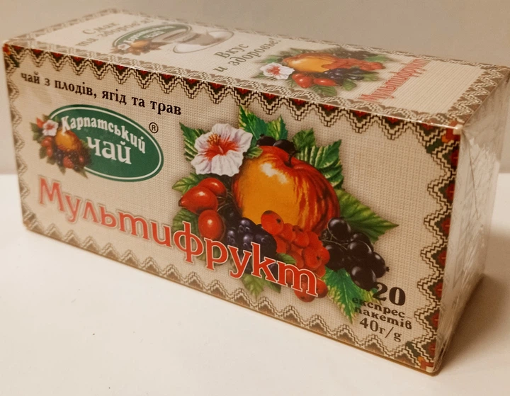Чай фруктово-ягідний пакетований Карпатський чай Мультифрукт 20 пакетиків по 2г - Фото 3 Чай фруктово-ягідний пакетований Карпатський чай Мультифрукт 20 пакетиків по 2г - зображення 3