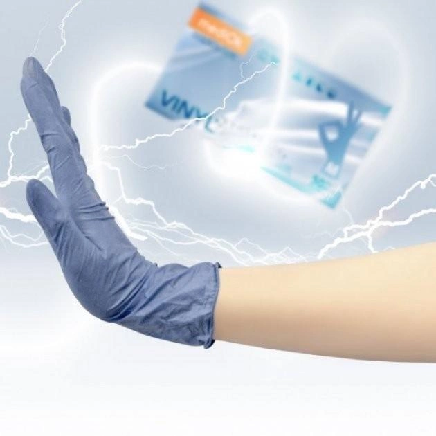 Рукавички медичні Вінілові Синтетичні (Вітріл/Vitryl) MediOk, розмір XL, (100 шт./50 пар) блакитні - изображение 2