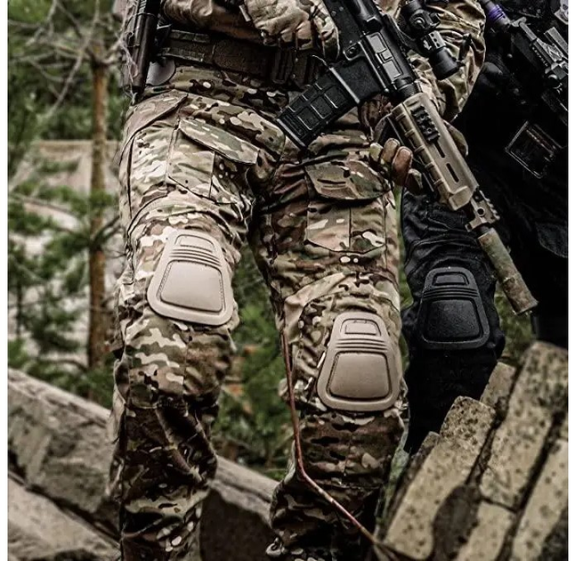 Тактические боевые военные штаны ВСУ мультикам с несколькими карманами, камуфляжные с наколенниками, Multicam р.L (9969451) - изображение 1