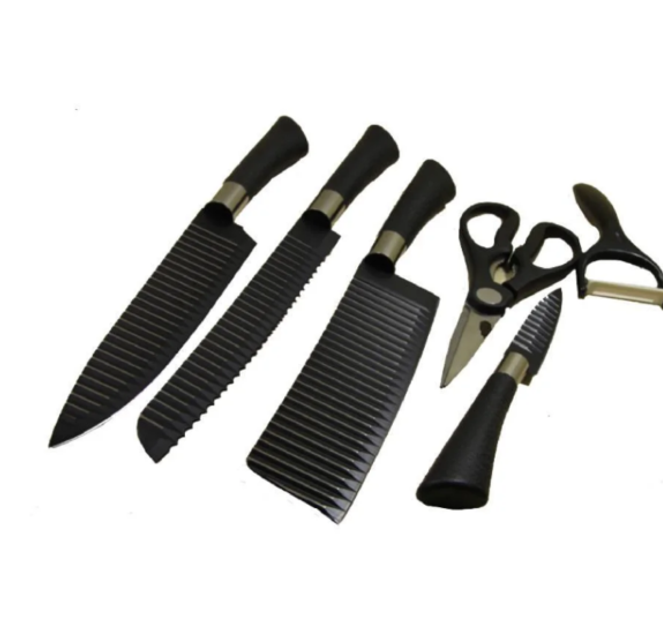 Набор ножей LS 6pcs Knife Set + керамическая овощечистка+ ножницы эргономичный - изображение 2