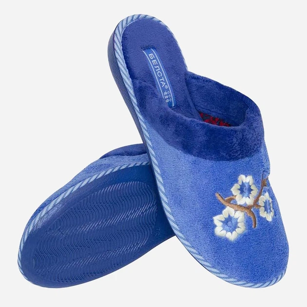 Женские домашние тапочки утепленные с закрытым носком Белста 4100589 37 23 см Голубые (BLST2000000020792) - изображение 2