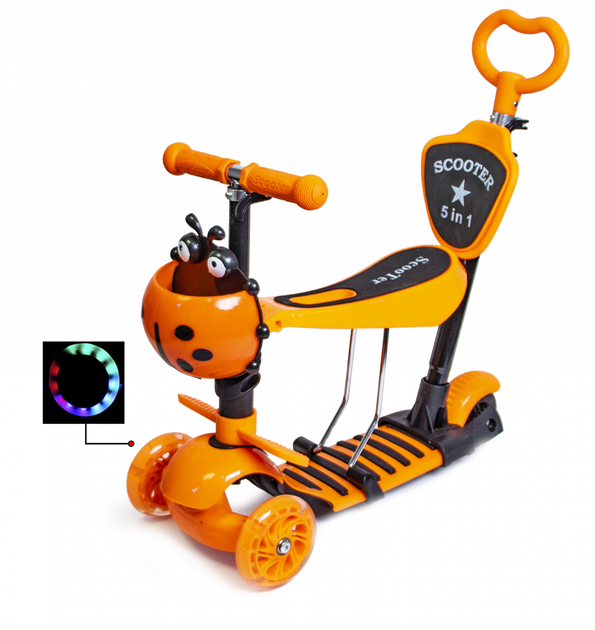 Детский самокат - трансформер 5 в 1 Scooter L-Beetle с родительской ...