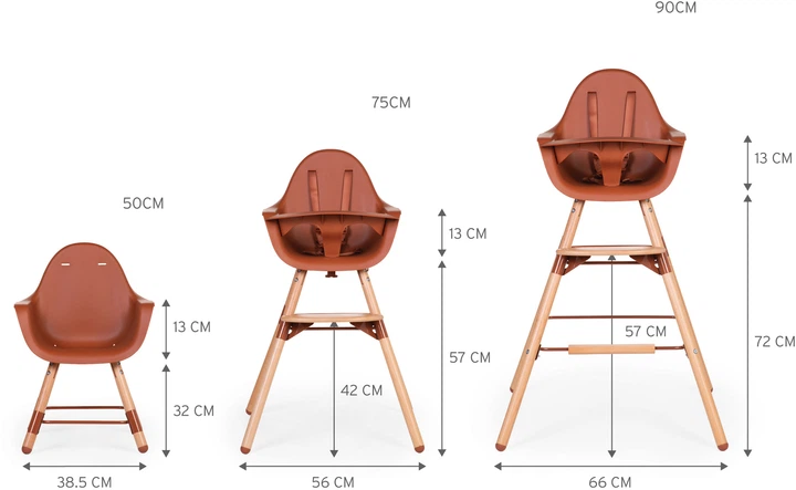 Стульчик для кормления Childhome Evolu 2 с бампером natural/rust (CHEVOCHRU) - изображение 5