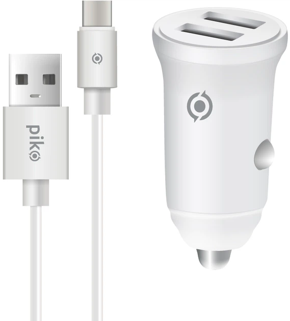 Автомобильное зарядное устройство Piko CC-312 2xUSB 15W 3.1A с кабелем USB-A to Type-C Белое (1283126538803) - Фото 1 Автомобильное зарядное устройство Piko CC-312 2xUSB 15W 3.1A с кабелем USB-A to Type-C Белое (1283126538803) - изображение 1