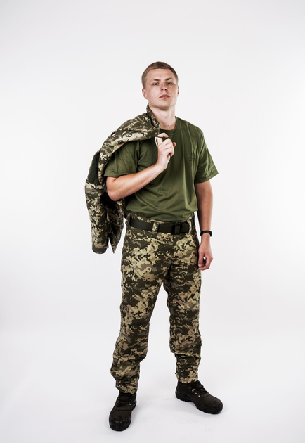 Пиксельная Военная Форма ВСУ Козак (ММ-14) 52 размер рип-стоп саржа хлопок штаны + куртка - изображение 1